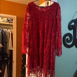 Mechant Red Long Sleeve Sheath Dress